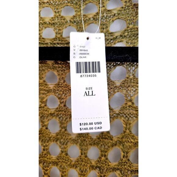 Anthropologie Open-Weave Long Cardigan Sweater, Olive Green, Retail $120 NWT NEW - Picture 8 of 11